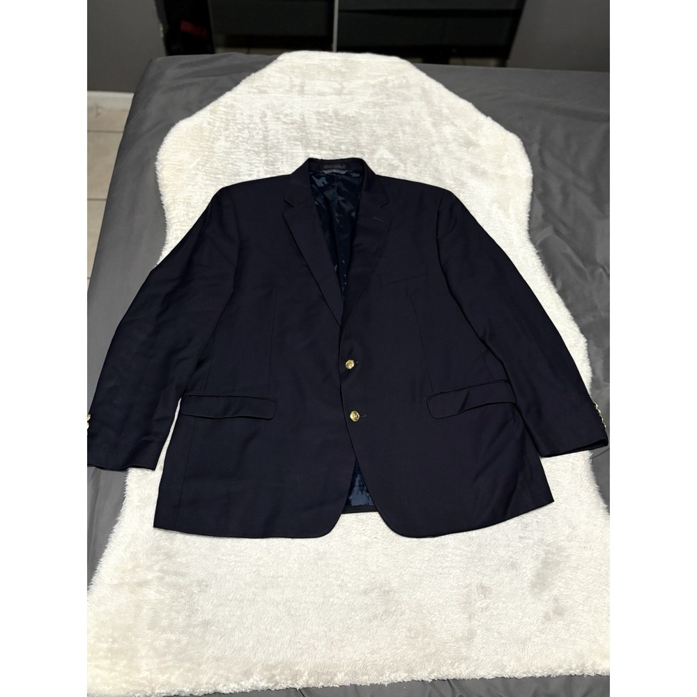 Lauren Ralph Lauren Men's Navy Blue Sport Blazer Will Jacket 46R Gold Button‎